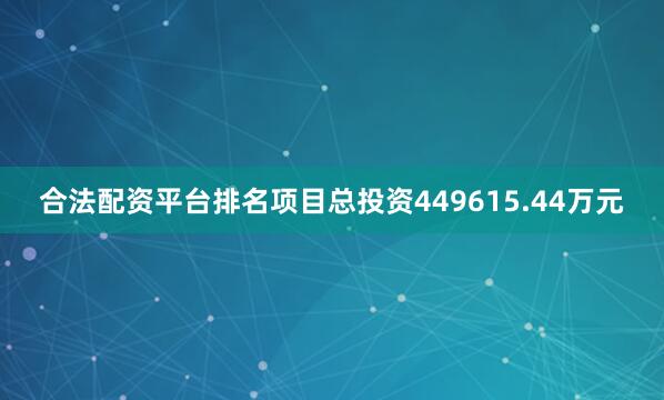 合法配资平台排名项目总投资449615.44万元